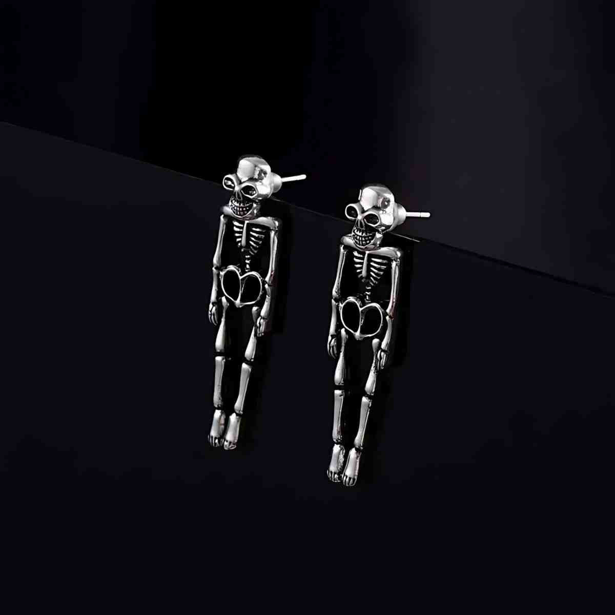 Skeleton Stud Dangle Earrings - Xenos Jewelry