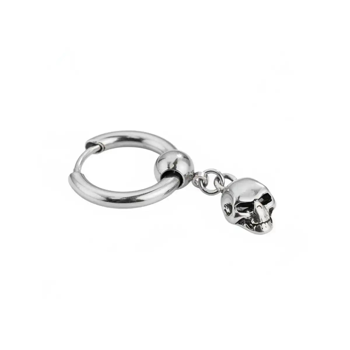 Skull Drop Hoop Earrings Side