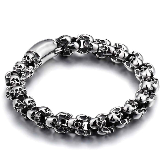 Skull Head Chain Bracelet Xenos Jewelry