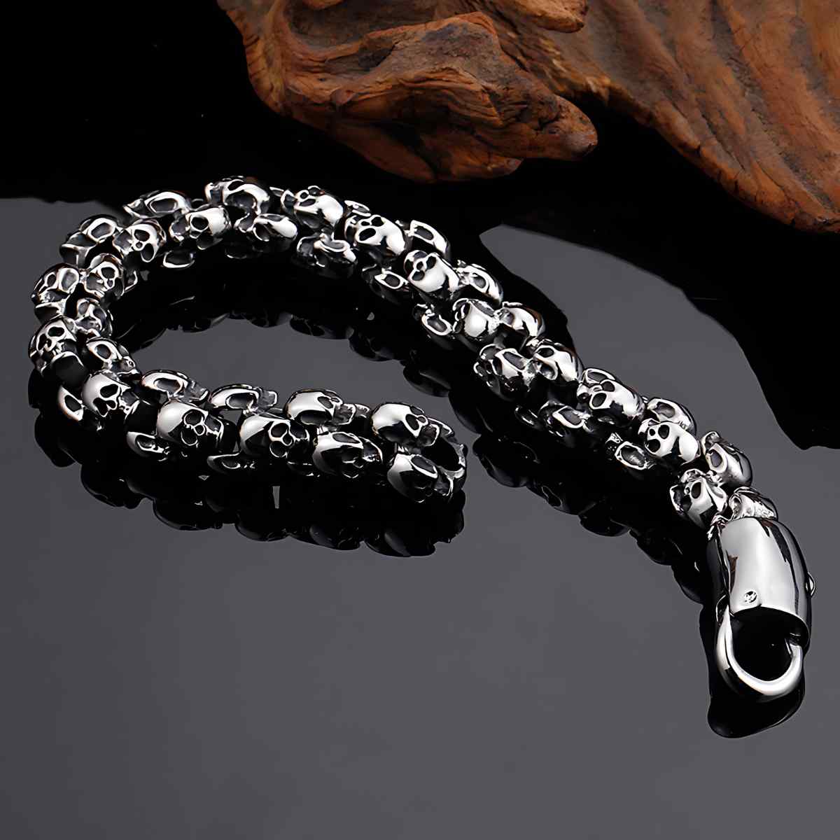 Skull Head Chain Bracelet Xenos Jewelry