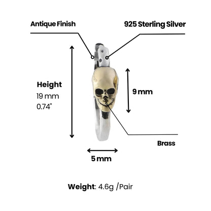 Skull Hoop Earrings for Women Dimensions and Weight