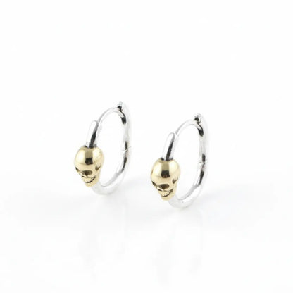 Skull Hoop Earrings for Women Front View