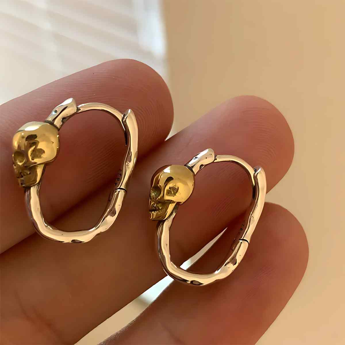 Skull Hoop Earrings for Women