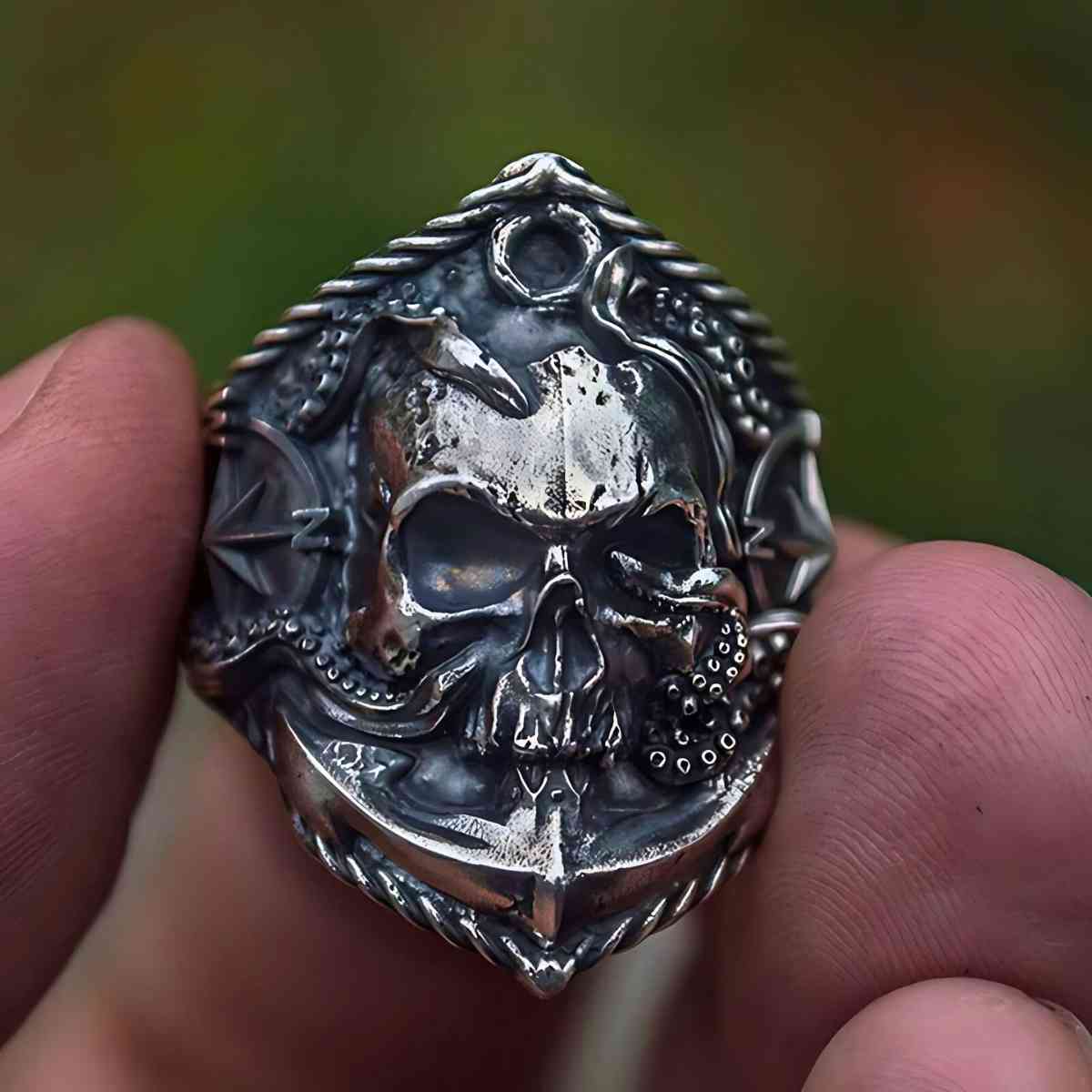Skull Pirate Ring Stainless Steel Xenos Jewelry