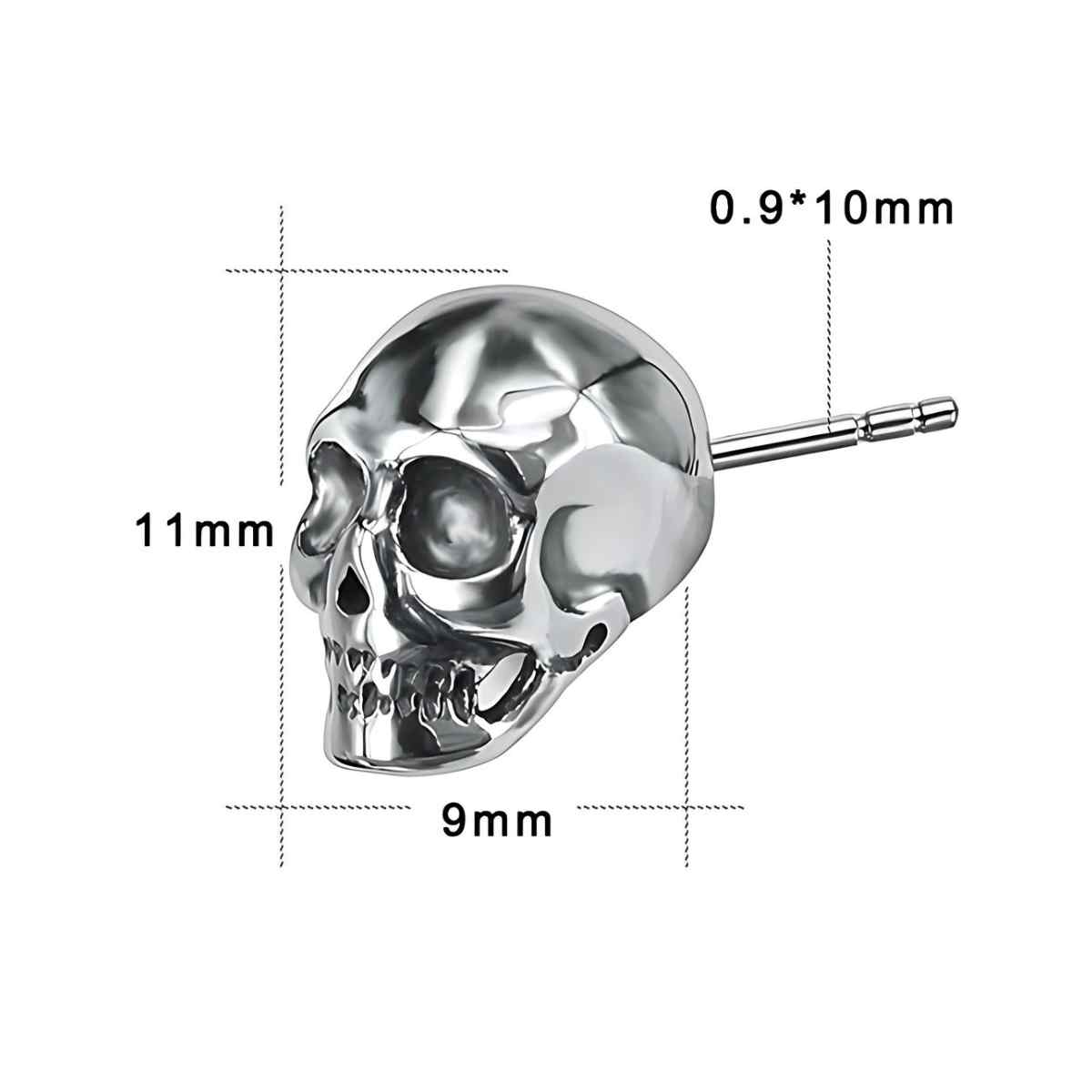Skull Stud Earrings Stainless Steel Xenos Jewelry