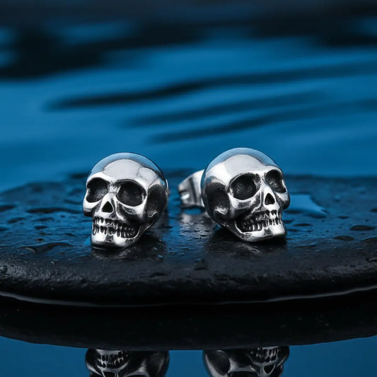 Skull Stud Earrings Stainless Steel