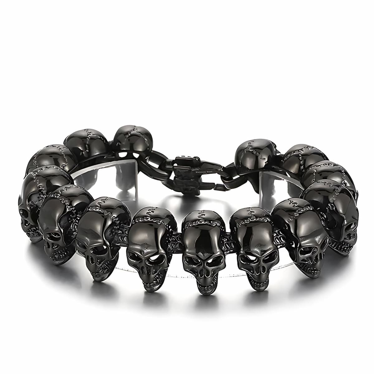 Skull and Crossbones Bracelet Black Xenos Jewelry