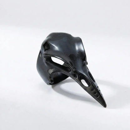 Sleek Raven Skull Ring Black Details
