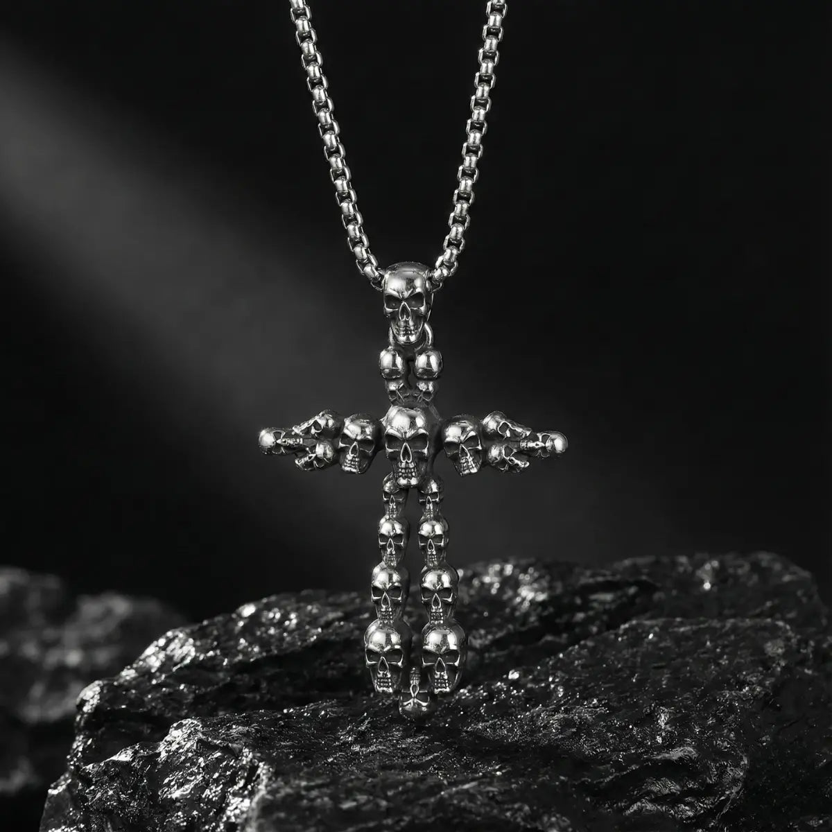 Skull Cross Pendant Necklace - Small, Large & Couples Set Skull Cross Pendant Necklace - Small, Large & Couples Set