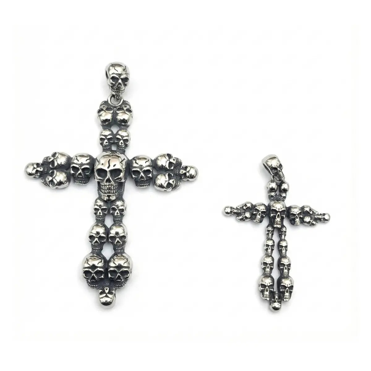 Small and Large Skull Cross Necklace Pendant Only