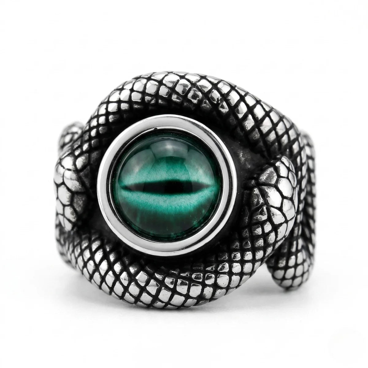 Snake Green Eye Ring Details