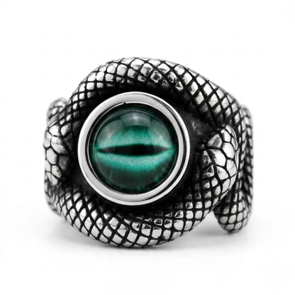 Snake Green Eye Ring Details