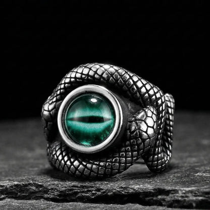 Snake Green Eye Ring