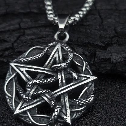 Snake Pentagram Necklace Details