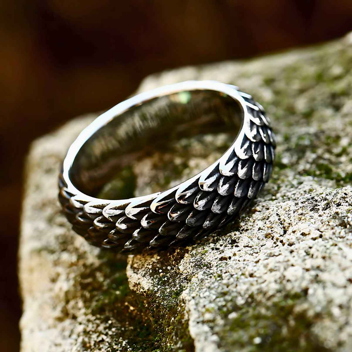 Snake Skin Pattern Rings Stainless Steel Snake Skin Ring | Xenos Jewelry