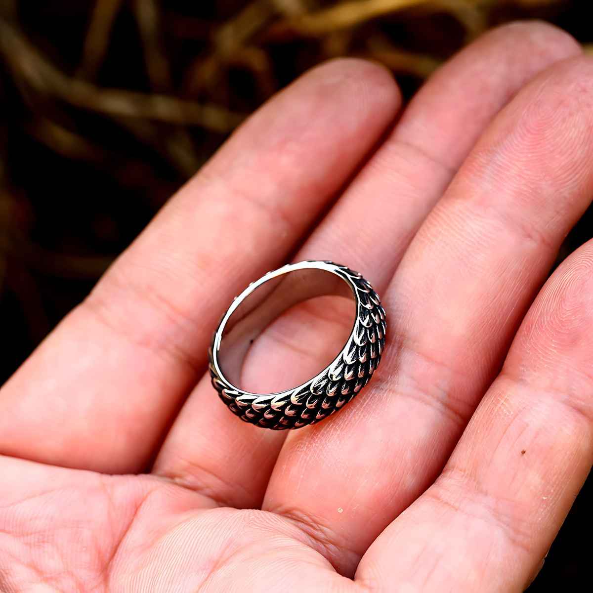 Snake Skin Pattern Rings Stainless Steel Snake Skin Ring | Xenos Jewelry
