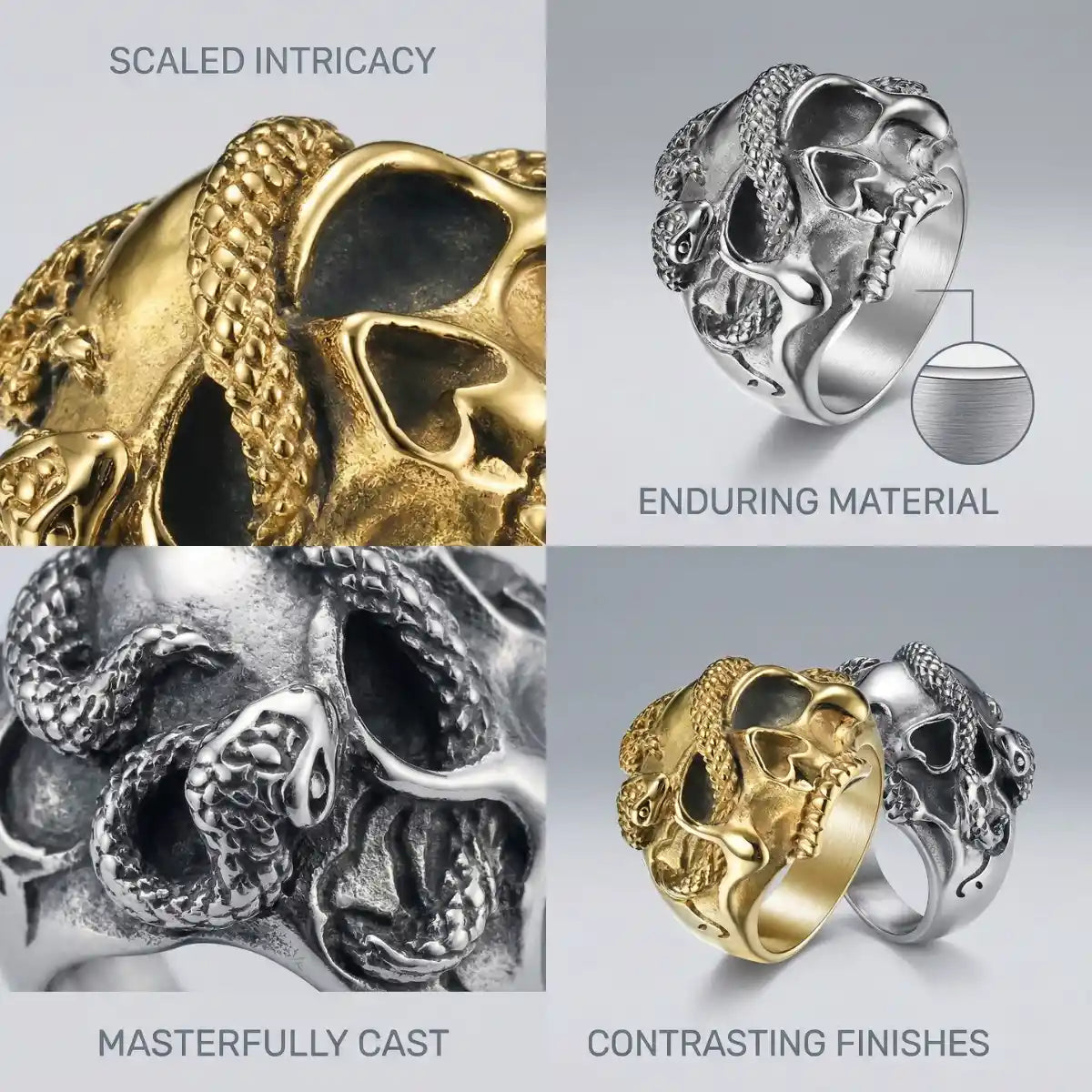 Snake Skull Ring Features