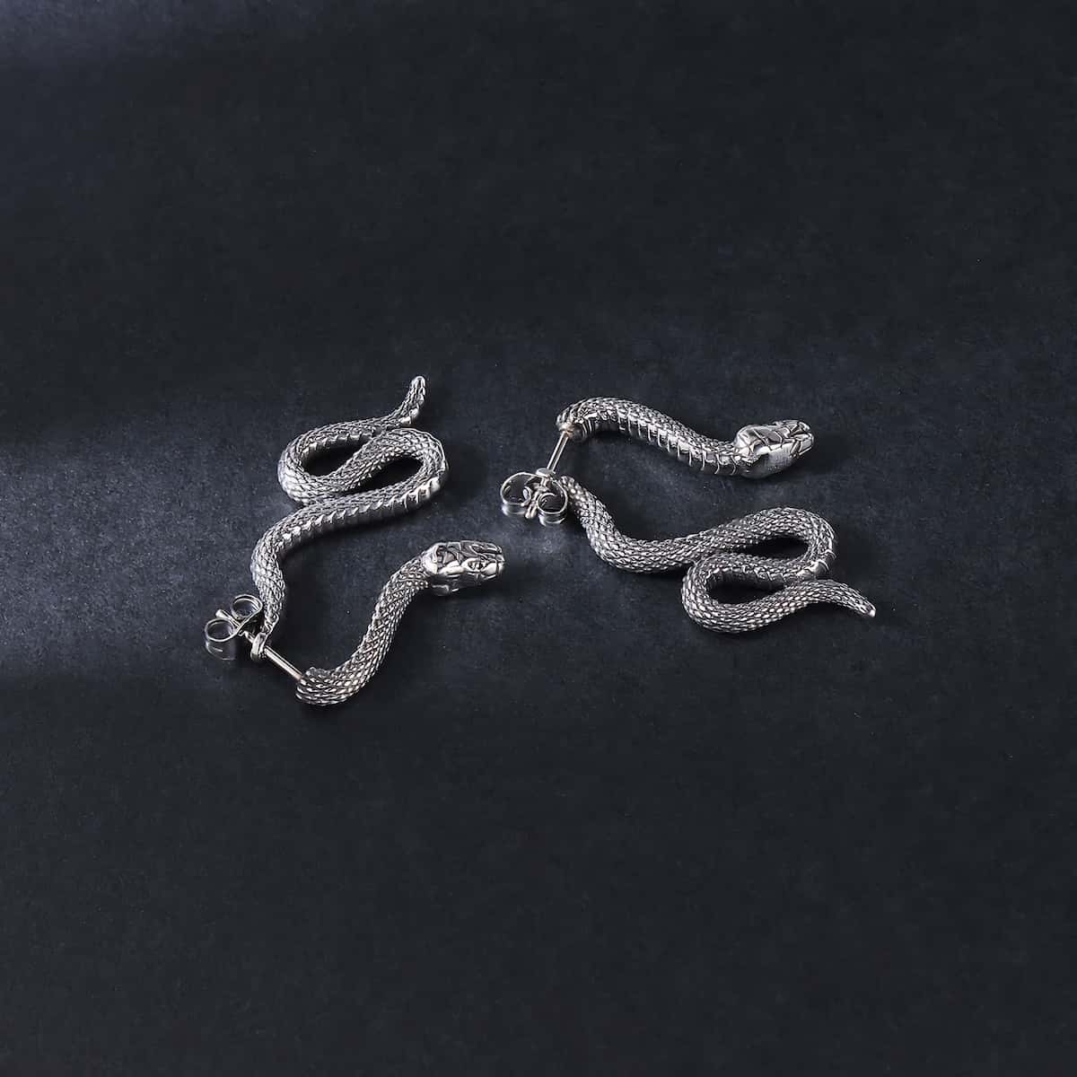 Snake Stud Earrings for Women Stainless Steel Xenos Jewelry