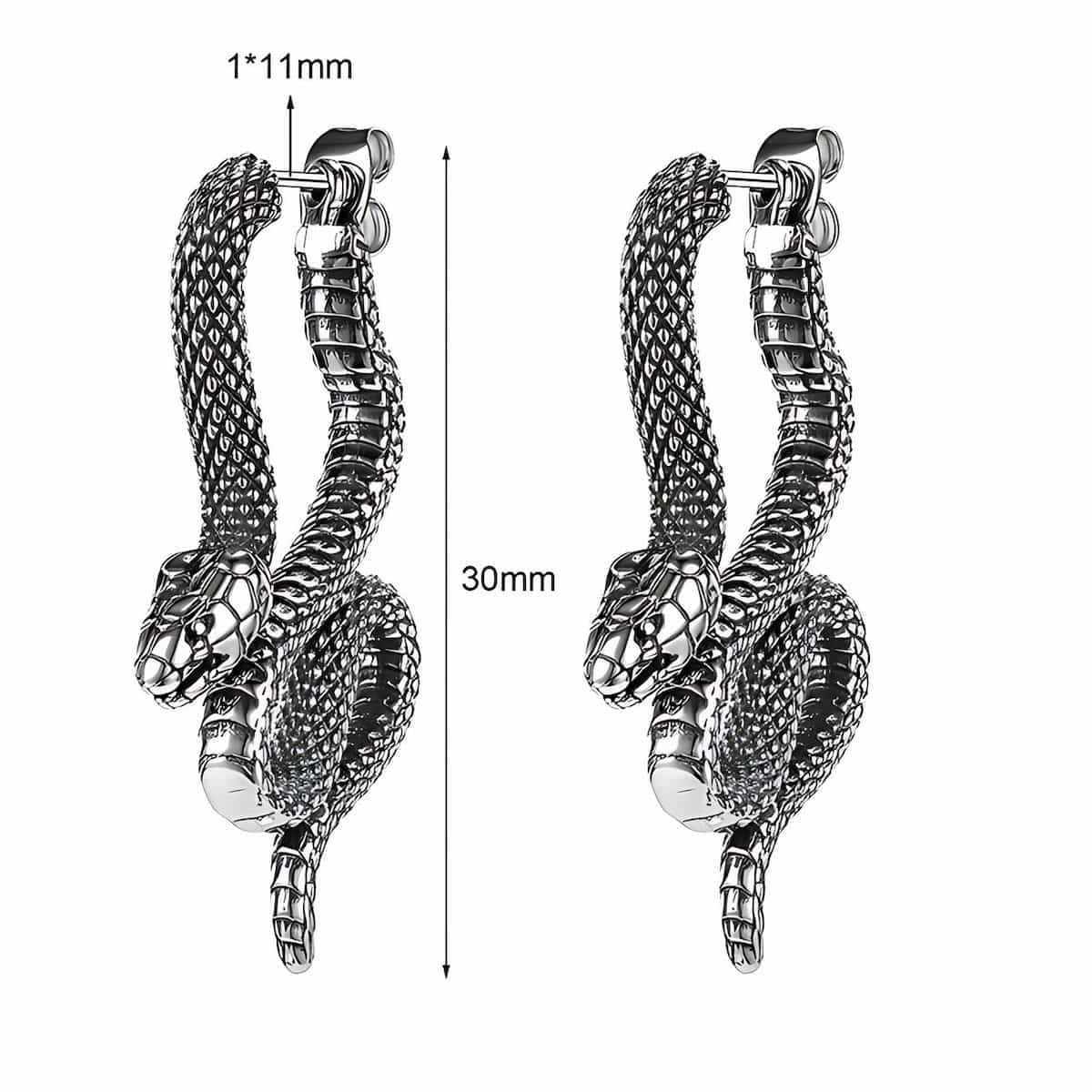 Snake Stud Earrings for Women Stainless Steel Xenos Jewelry