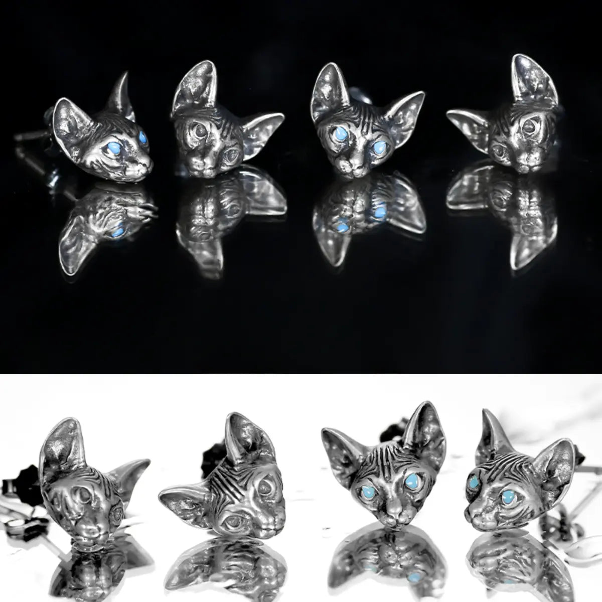 Sphynx Cat Stud Earrings Details