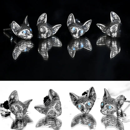 Sphynx Cat Stud Earrings Details