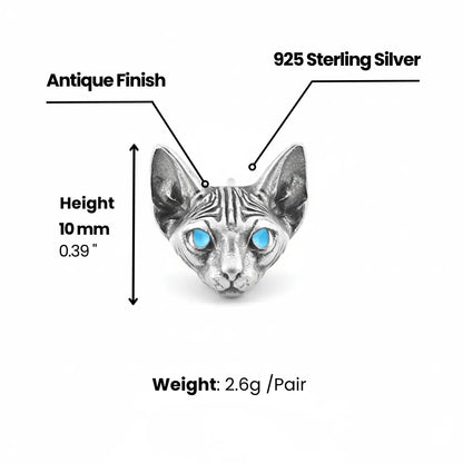 Sphynx Cat Stud Earrings Dimensions and Weight