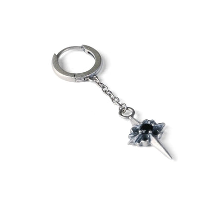 Spike Cross Chain Dangle Hoop Earrings Side