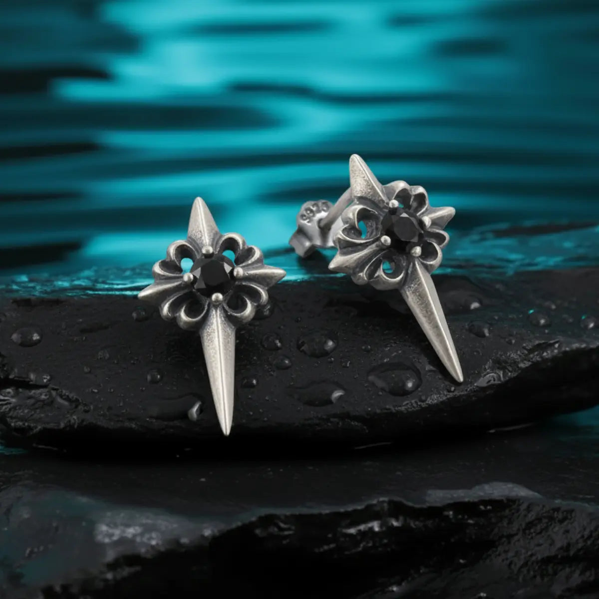 Spike Cross Stud Earrings