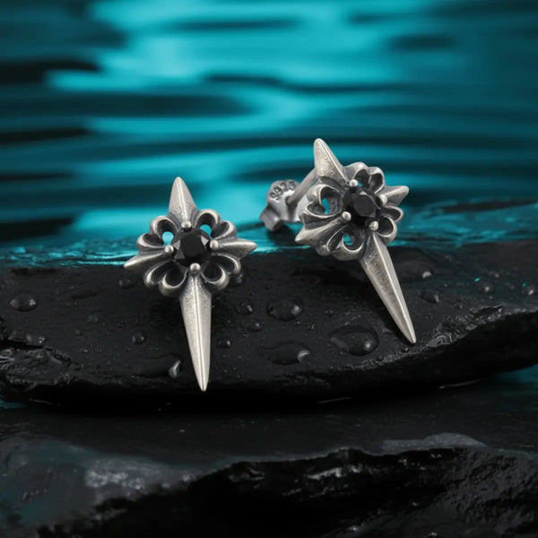 Spike Cross Stud Earrings
