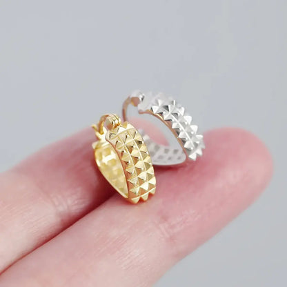 Spike Heart Earrings White Gold and Gold