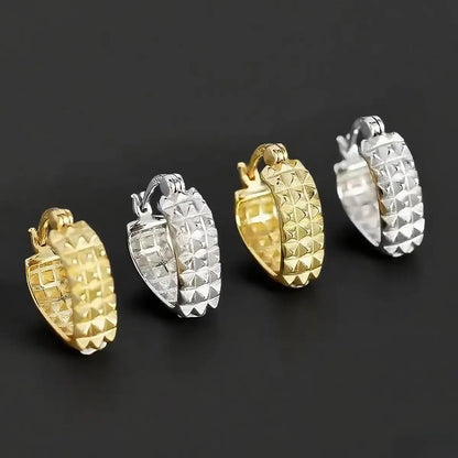 Spike Heart Earrings White Gold and Gold Details