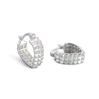 Spike Heart Earrings White Gold