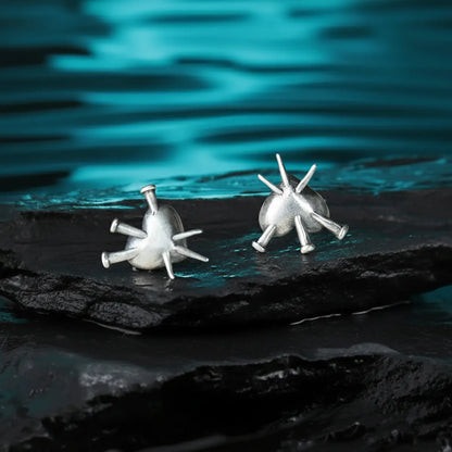 Spike Nailed Heart Stud Earrings