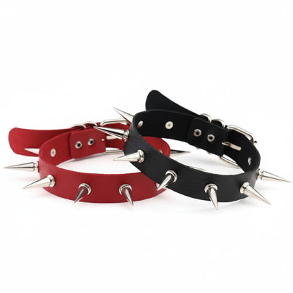 Spiked Choker Black and Red