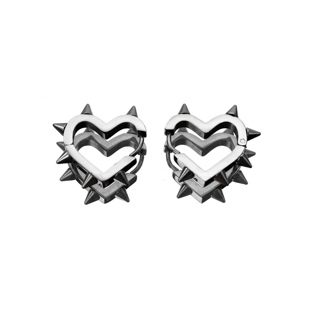 Spiked Heart Hoop Earrings