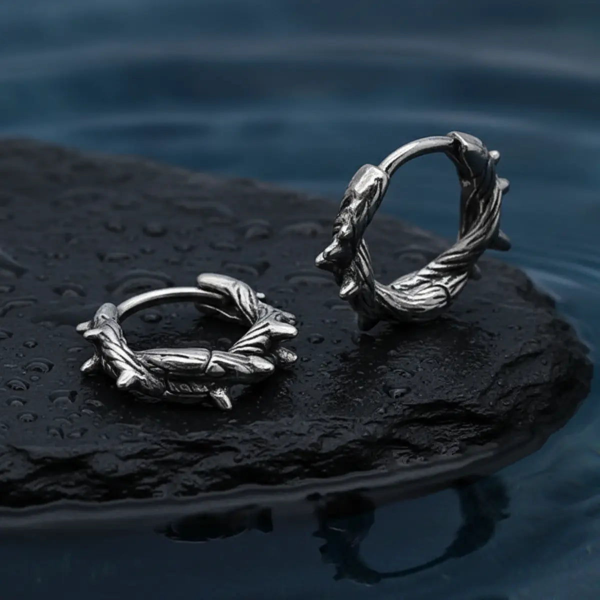 Spiked Thorn Huggie Hoop Earrings