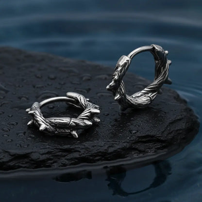 Spiked Thorn Huggie Hoop Earrings