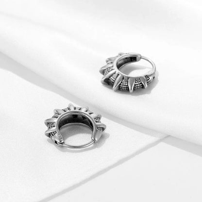 Spikelet Huggie Hoop Earrings Side