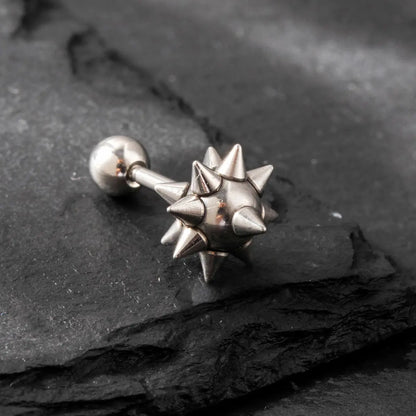 Spiky Ball Stud Earrings Silver