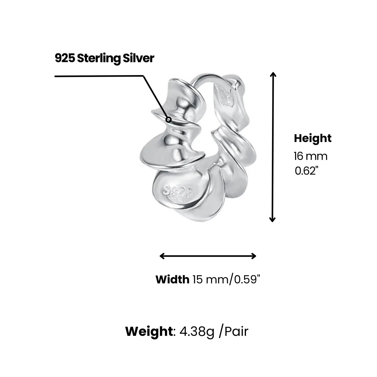 Spiral Hoop Earrings Silver Dimensions And Weight