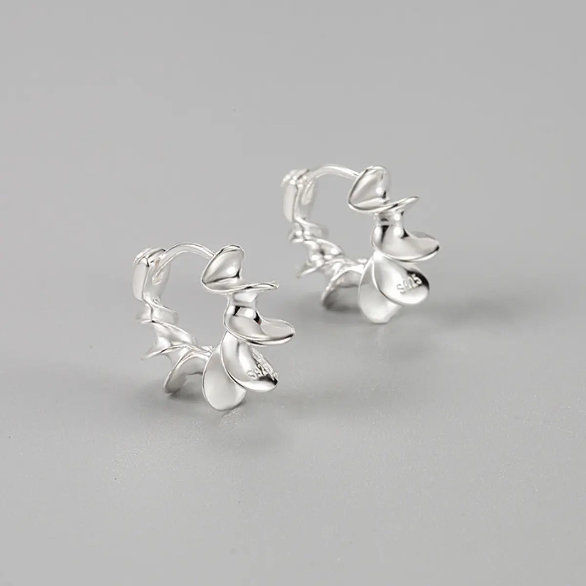 Spiral Hoop Earrings Silver Side