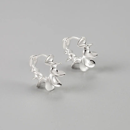 Spiral Hoop Earrings Silver Side