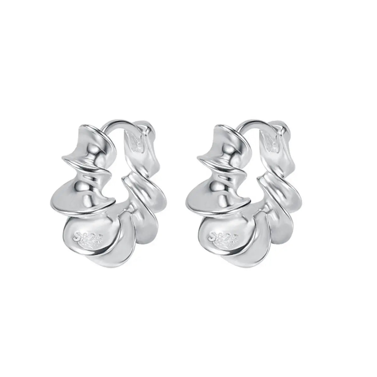 Spiral Hoop Earrings Silver