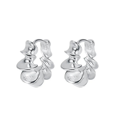 Spiral Hoop Earrings Silver