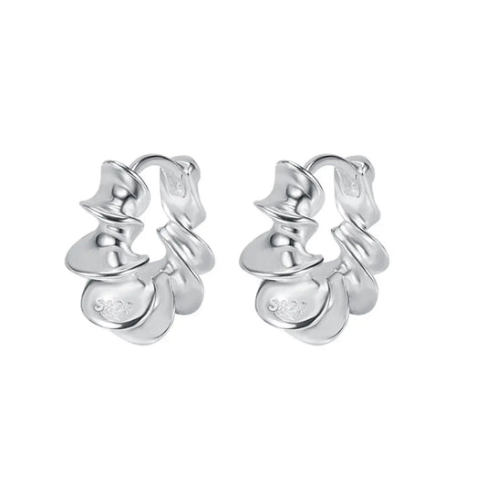 Spiral Hoop Earrings Silver