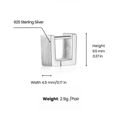 Square Hoop Earrings Sterling Silver Dimensions and Weight