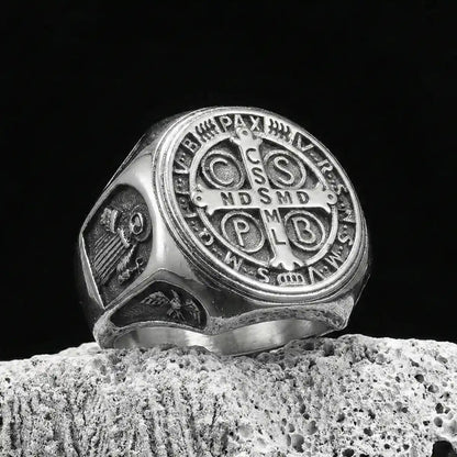 St Benedict Stainless Steel Ring