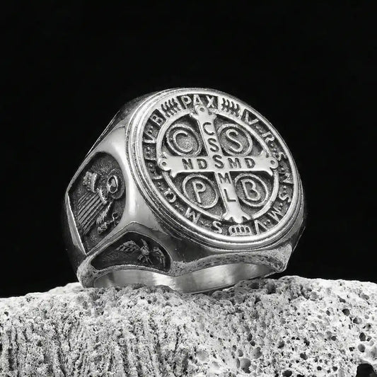 St Benedict Stainless Steel Ring