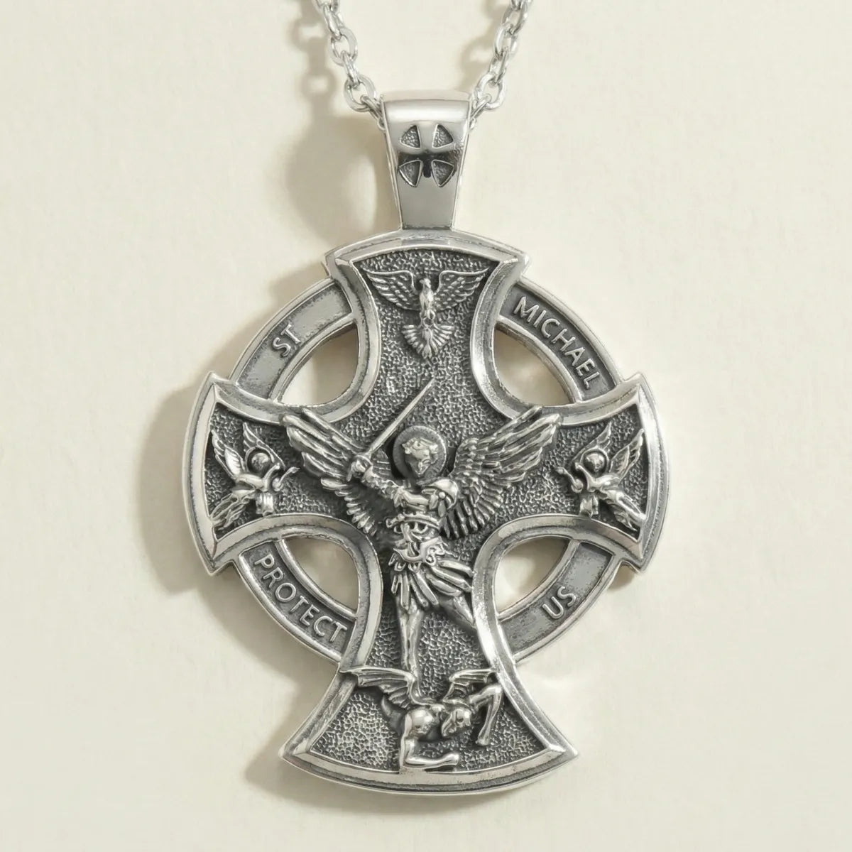 St Michael Archangel Cross Necklace