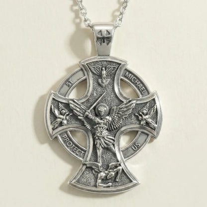 St Michael Archangel Cross Necklace
